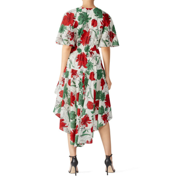 Alexis Idella Dress White Floral Print Short Sleeve Size Medium - Picture 2 of 16